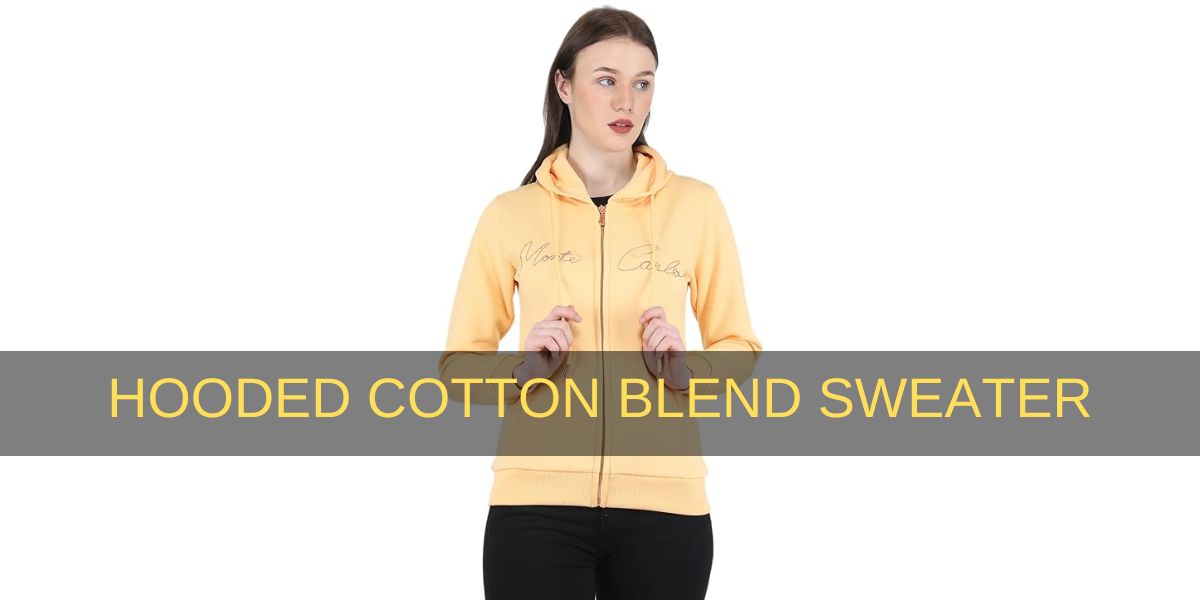 Hooded Cotton Blend Sweater