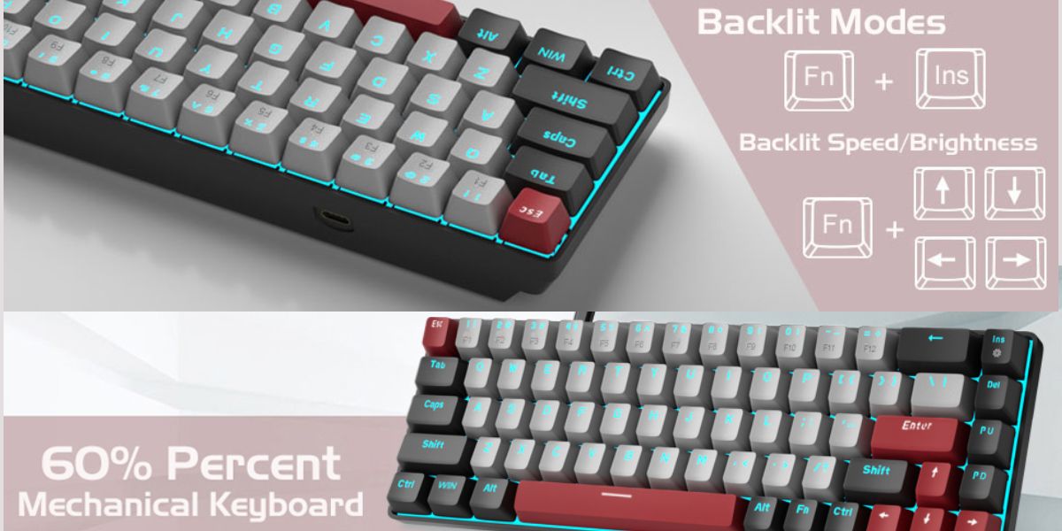 MageGee Portable 60% Mechanical Gaming Keyboard